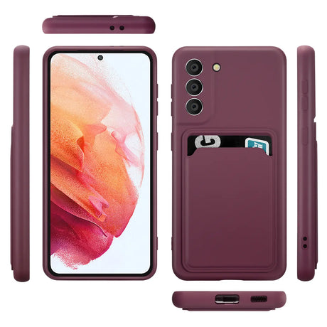 Samsung Galaxy S21 FE Handyhülle in Lila mit Kameraschutz und Kartenfach