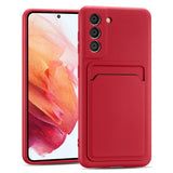 Samsung Galaxy S21 FE Handyhülle in Rot mit Kameraschutz und Kartenfach