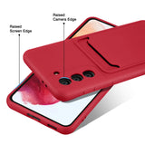 Samsung Galaxy S21 FE Handyhülle in Rot mit Kameraschutz und Kartenfach