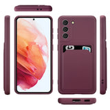 Samsung Galaxy S21 Handyhülle in Lila mit Kameraschutz und Kartenfach