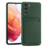 Samsung Galaxy S21 Plus Handyhülle in Grün mit Kameraschutz und Kartenfach