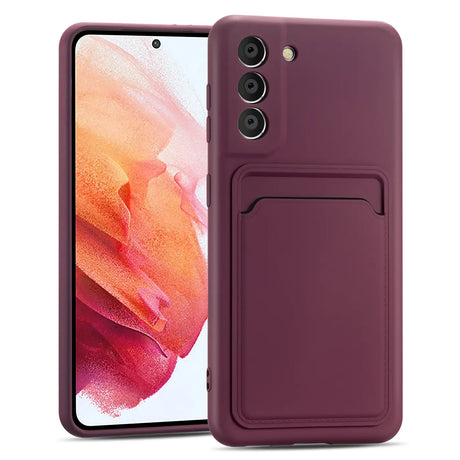 Samsung Galaxy S21 Plus Handyhülle in Lila mit Kameraschutz und Kartenfach