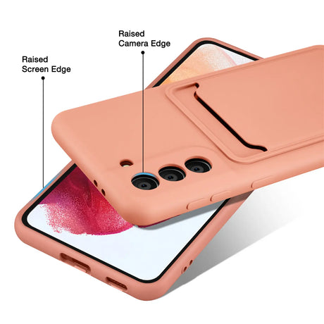 Samsung Galaxy S21 Handyhülle in Rosa mit Kameraschutz und Kartenfach