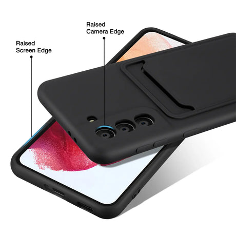 Samsung Galaxy S21 Handyhülle in Schwarz mit Kameraschutz und Kartenfach