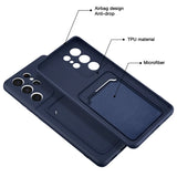 Samsung Galaxy S21 Ultra Handyhülle in Blau mit Kameraschutz und Kartenfach