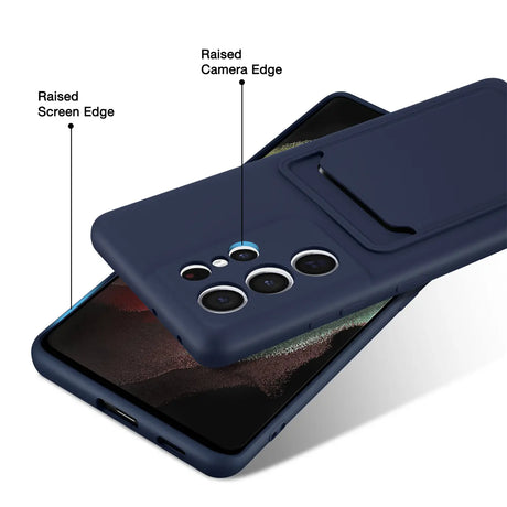 Samsung Galaxy S21 Ultra Handyhülle in Blau mit Kameraschutz und Kartenfach