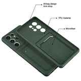 Samsung Galaxy S21 Ultra Handyhülle in Grün mit Kameraschutz und Kartenfach
