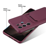 Samsung Galaxy S21 Ultra Handyhülle in Lila mit Kameraschutz und Kartenfach