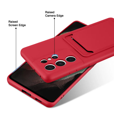 Samsung Galaxy S21 Ultra Handyhülle in Rot mit Kameraschutz und Kartenfach