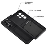 Samsung Galaxy S21 Ultra Handyhülle in Schwarz mit Kameraschutz und Kartenfach