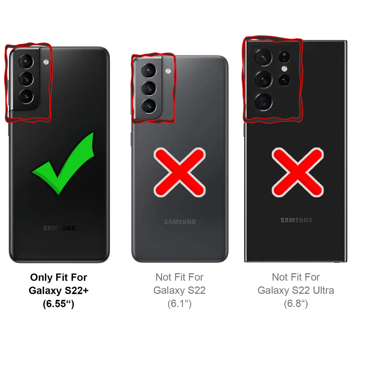 Samsung Galaxy S22 Plus Handyhülle in Rot mit Kameraschutz und Kartenfach