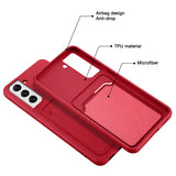 Samsung Galaxy S22 Plus Handyhülle in Rot mit Kameraschutz und Kartenfach