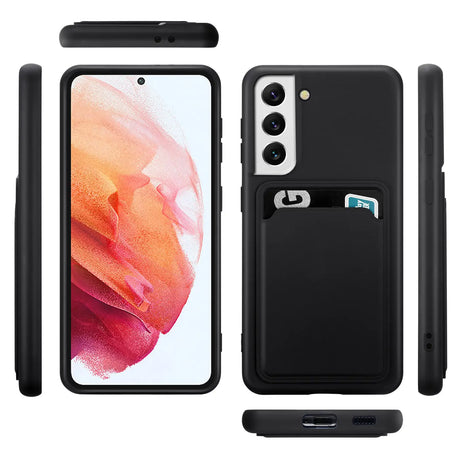 Samsung Galaxy S22 Plus Handyhülle in Schwarz mit Kameraschutz und Kartenfach