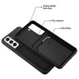 Samsung Galaxy S22 Handyhülle in Schwarz mit Kameraschutz und Kartenfach