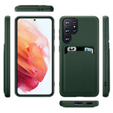 Samsung Galaxy S22 Ultra Handyhülle in Grün mit Kameraschutz und Kartenfach