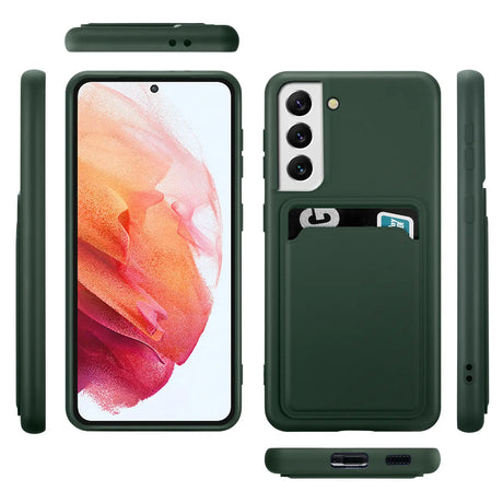 Samsung Galaxy S23 Handyhülle in Grün mit Kameraschutz und Kartenfach