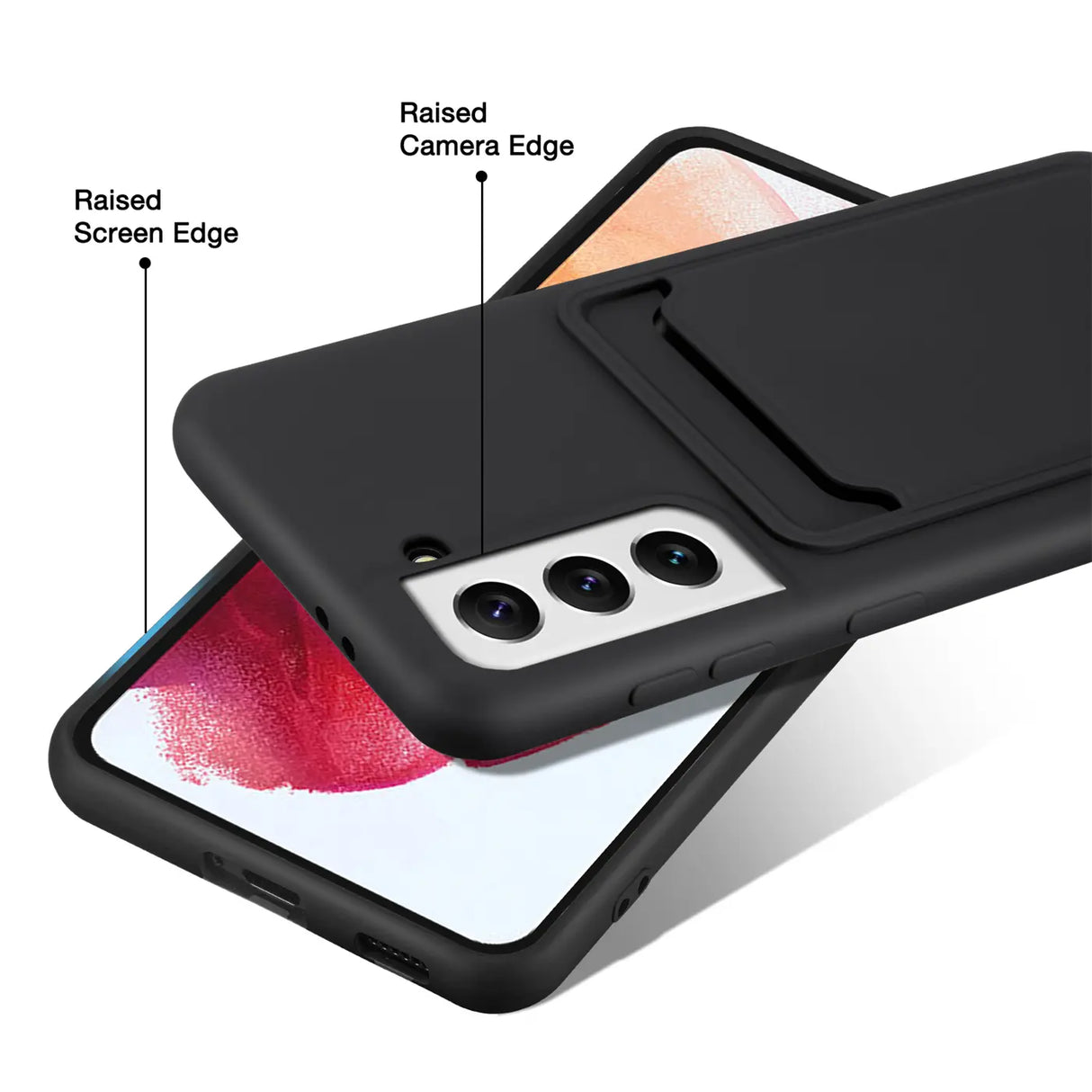 Samsung Galaxy S23 Plus Handyhülle in Schwarz mit Kameraschutz und Kartenfach
