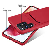 Samsung Galaxy S23 Ultra Handyhülle in Rot mit Kameraschutz und Kartenfach