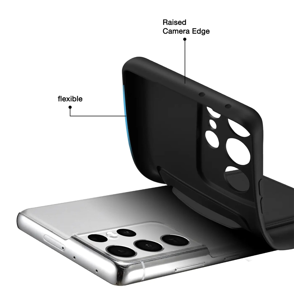 Samsung Galaxy S23 Ultra Handyhülle in Schwarz mit Kameraschutz und Kartenfach
