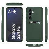 Samsung Galaxy S24 FE Handyhülle in Grün mit Kameraschutz und Kartenfach