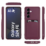 Samsung Galaxy S24 FE Handyhülle in Lila mit Kameraschutz und Kartenfach