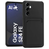 Samsung Galaxy S24 FE Handyhülle in Schwarz mit Kameraschutz und Kartenfach