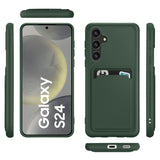 Samsung Galaxy S24 Handyhülle in Grün mit Kameraschutz und Kartenfach