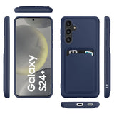 Samsung Galaxy S24 Plus Handyhülle in Blau mit Kameraschutz und Kartenfach