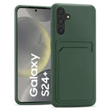 Samsung Galaxy S24 Plus Handyhülle in Grün mit Kameraschutz und Kartenfach