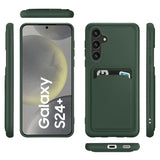 Samsung Galaxy S24 Plus Handyhülle in Grün mit Kameraschutz und Kartenfach