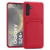 Samsung Galaxy S24 Plus Handyhülle in Rot mit Kameraschutz und Kartenfach