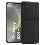 Samsung Galaxy S24 Plus Handyhülle in Schwarz mit Kameraschutz und Kartenfach