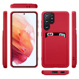 Samsung Galaxy S24 Ultra Handyhülle in Rot mit Kameraschutz und Kartenfach