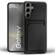 Samsung Galaxy S24 Ultra Handyhülle in Schwarz mit Kameraschutz und Kartenfach