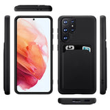 Samsung Galaxy S24 Ultra Handyhülle in Schwarz mit Kameraschutz und Kartenfach