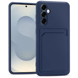 Samsung Galaxy S25 FE Handyhülle in Blau mit Kameraschutz und Kartenfach