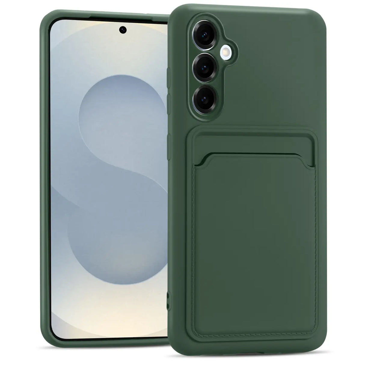 Samsung Galaxy S25 FE Handyhülle in Grün mit Kameraschutz und Kartenfach