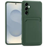 Samsung Galaxy S25 FE Handyhülle in Grün mit Kameraschutz und Kartenfach
