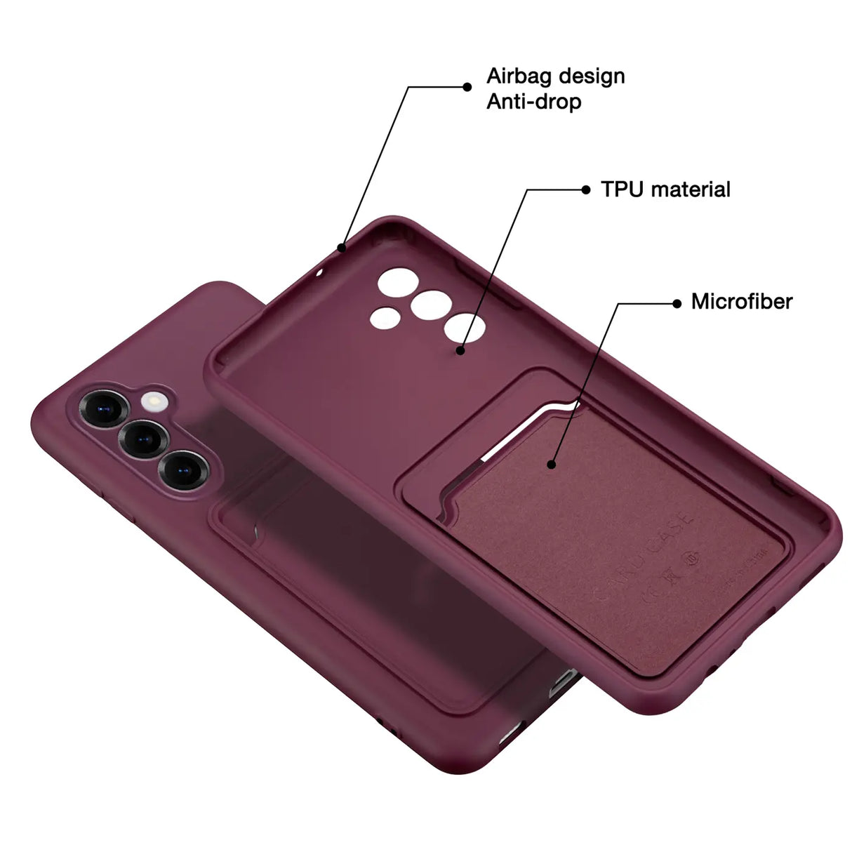 Samsung Galaxy S25 FE Handyhülle in Lila mit Kameraschutz und Kartenfach