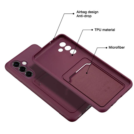 Samsung Galaxy S25 FE Handyhülle in Lila mit Kameraschutz und Kartenfach