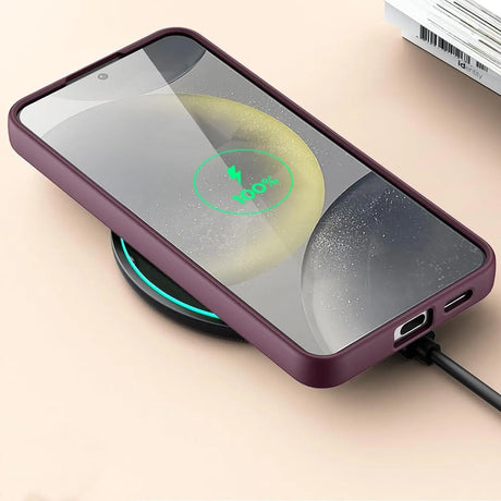 Samsung Galaxy S25 FE Handyhülle in Lila mit Kameraschutz und Kartenfach