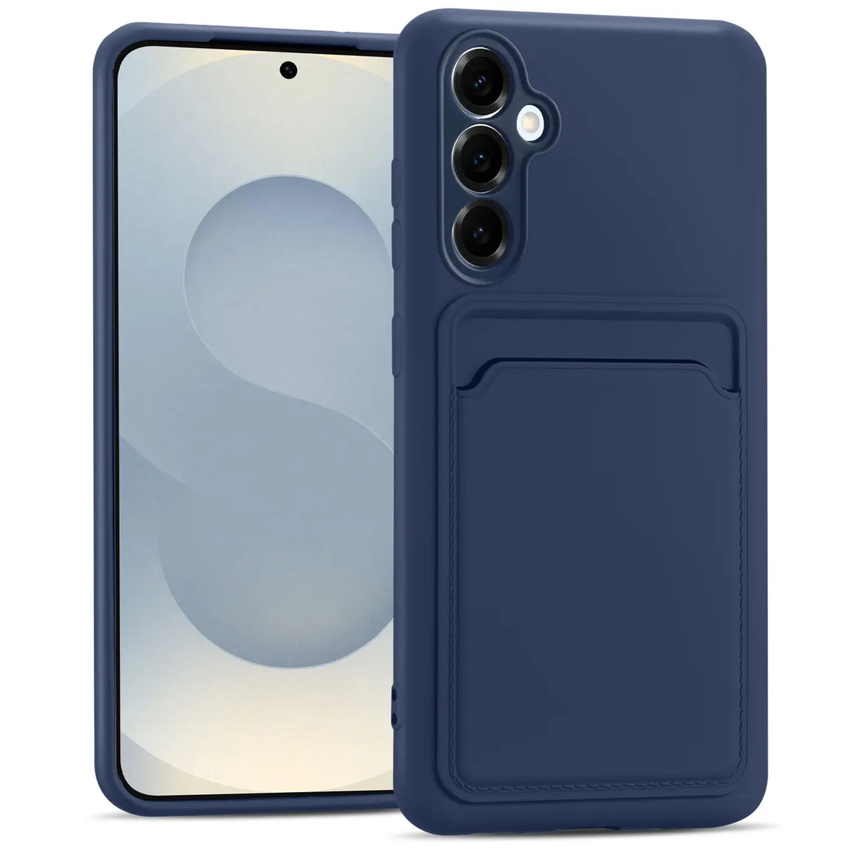 Samsung Galaxy S25+ Handyhülle in Blau mit Kameraschutz und Kartenfach