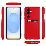 Samsung Galaxy S25+ Handyhülle in Rot mit Kameraschutz und Kartenfach