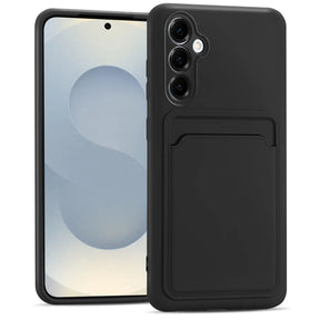 Samsung Galaxy S25+ Handyhülle in Schwarz mit Kameraschutz und Kartenfach