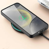 Samsung Galaxy S25+ Handyhülle in Schwarz mit Kameraschutz und Kartenfach