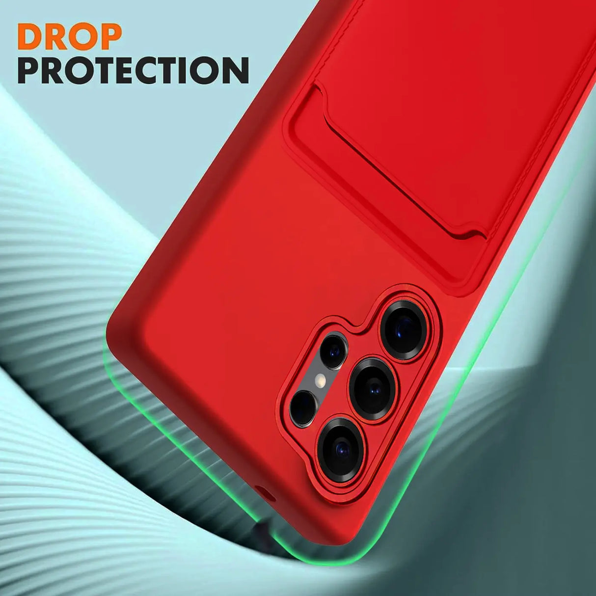 Samsung Galaxy S25 Ultra Handyhülle in Rot mit Kameraschutz und Kartenfach