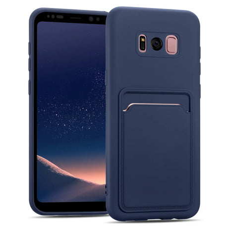 Samsung Galaxy S8 Handyhülle in Blau mit Kameraschutz und Kartenfach