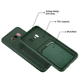 Samsung Galaxy S8 Plus Handyhülle in Grün mit Kameraschutz und Kartenfach