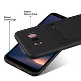 Samsung Galaxy S8 Plus Handyhülle in Schwarz mit Kameraschutz und Kartenfach