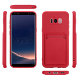 Samsung Galaxy S8 Handyhülle in Rot mit Kameraschutz und Kartenfach